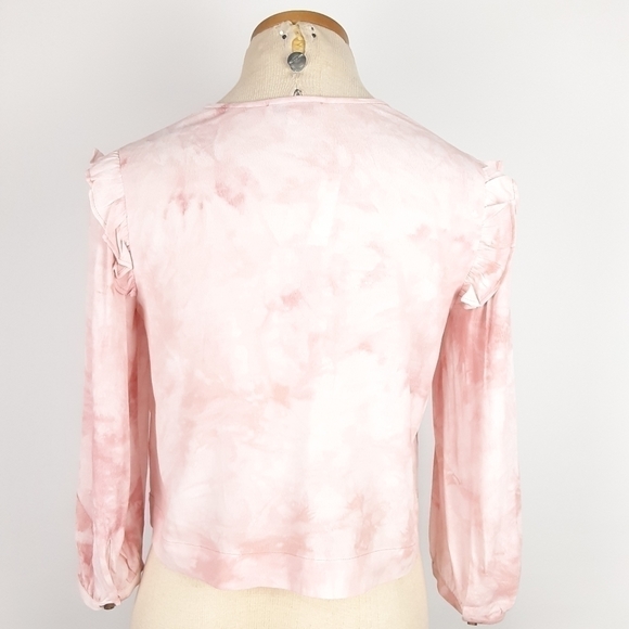 NWT Madewell Tie Dye Ruffle Shoulder Top XXS - Picture 6 of 12